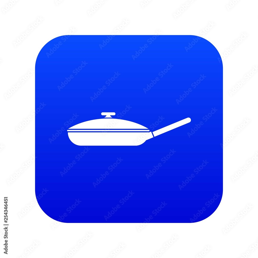 Black frying pan with white lid icon digital blue for any design isolated on white vector illustration Black frying pan with white lid icon digital blue for any design isolated on white vector illustration
