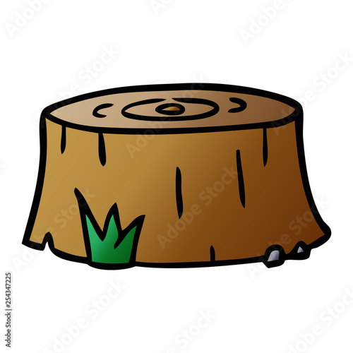 gradient cartoon doodle of a tree log