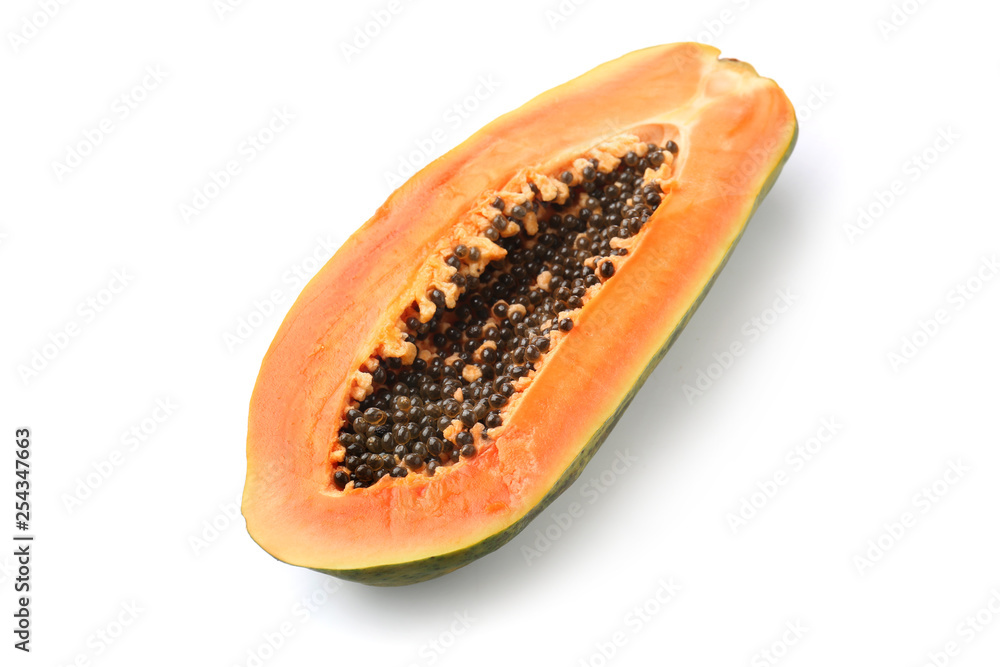 Tasty papaya on white background Tasty papaya on white background