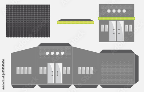 Restaurant or House Paper Model Cut and glue