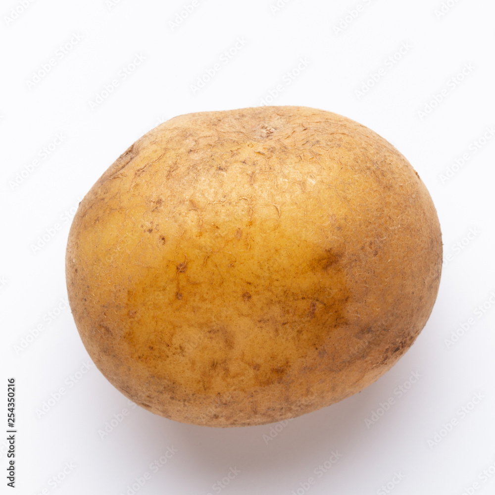 Potatoes isolated on white background. Flat lay. Top view. Potatoes isolated on white background. Flat lay. Top view.