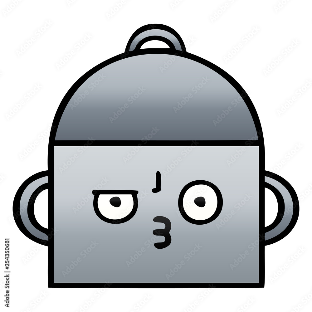 Obraz premium gradient shaded cartoon cooking pot