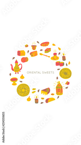 Oriental sweets vector