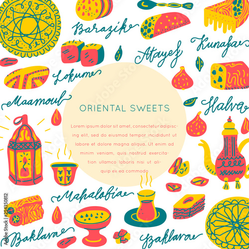 Oriental sweets vector