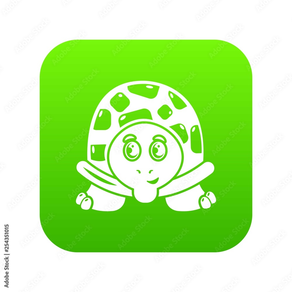 Obraz premium Cheerful turtle icon. Simple illustration of cheerful turtle vector icon for web