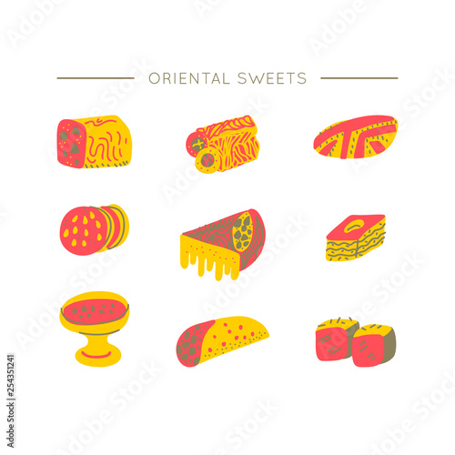 Oriental sweets vector