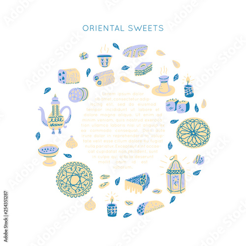 Oriental sweets vector