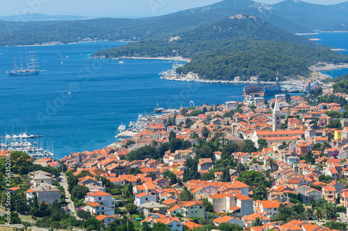 Fototapeta Naklejka Na Ścianę i Meble -  Aerial view of Mali Losinj town, Croatia.