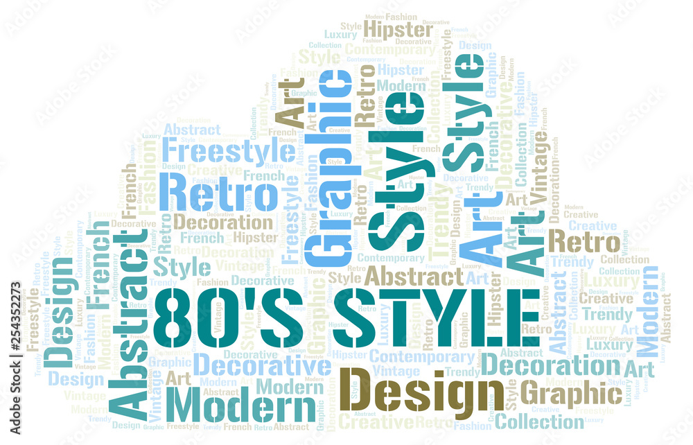 80's Style word cloud.