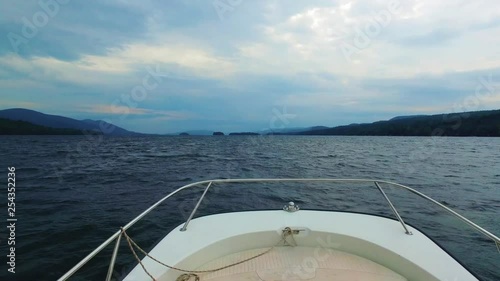 Driving a Boston Whaler on Lake George, New York