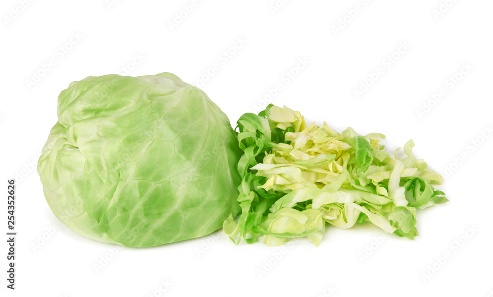 green cabbage on white green cabbage on white