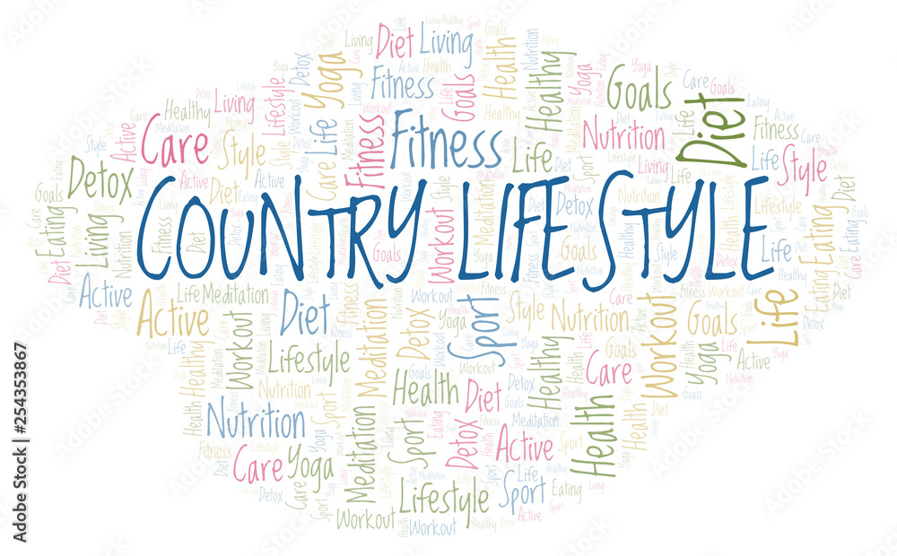 Fototapeta premium Country Lifestyle word cloud.