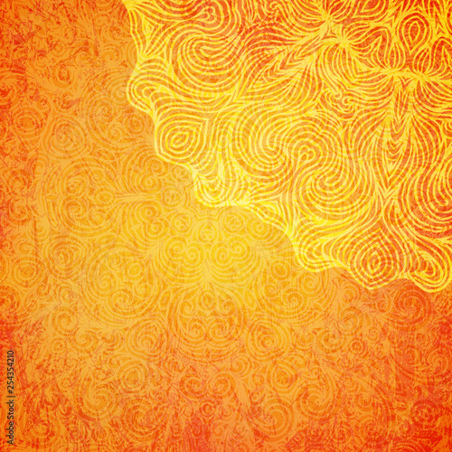 Elegant shiny Indian background with mandala. Vector.