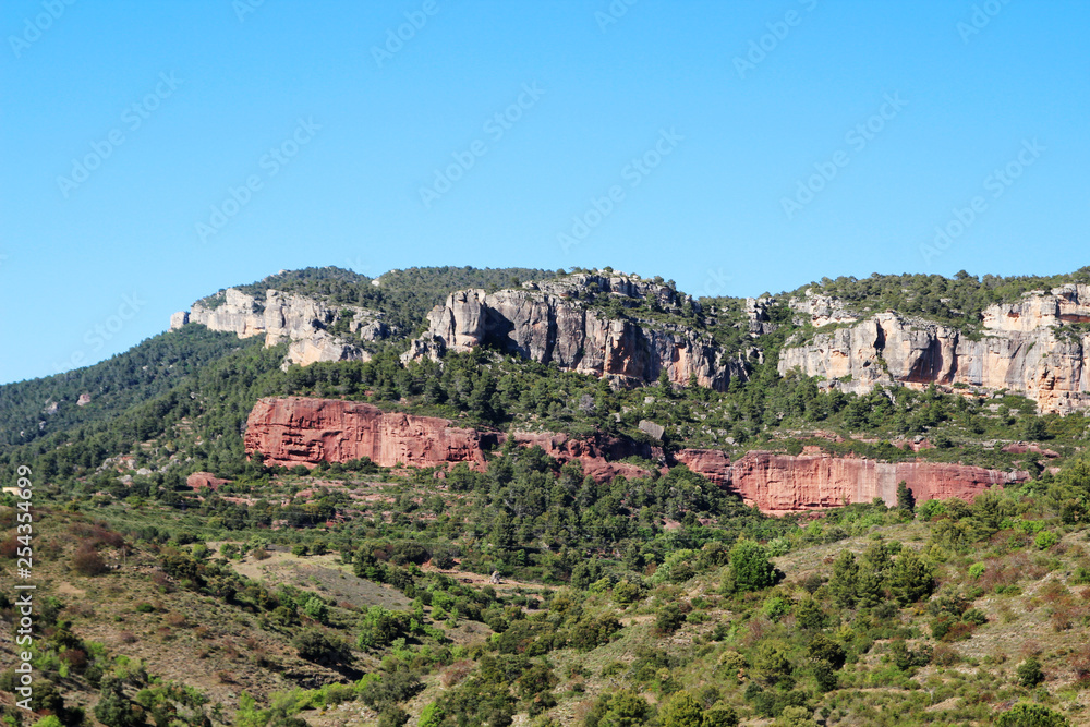 A mountain terrain of Siurana in Priorat, Spain