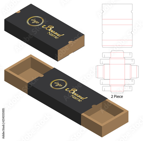 Box packaging die cut template design. 3d mock-up