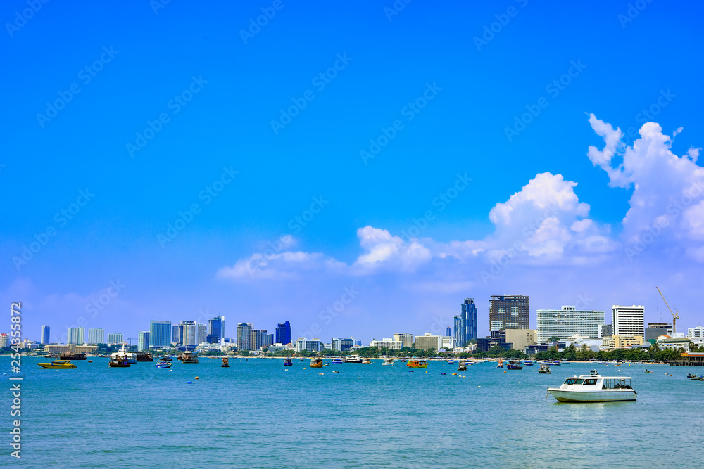 Boat and high speed at Pattaya Port for island transportation,Thailand