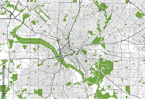 map of the city of Dallas, Texas, USA