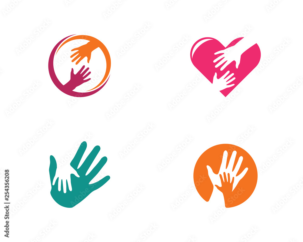 Hand Care Logo Template vector icon illustration design Hand Care Logo Template vector icon illustration design