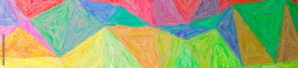Abstract illustration of green, pink, red, yellow Large Color Variation Impasto background