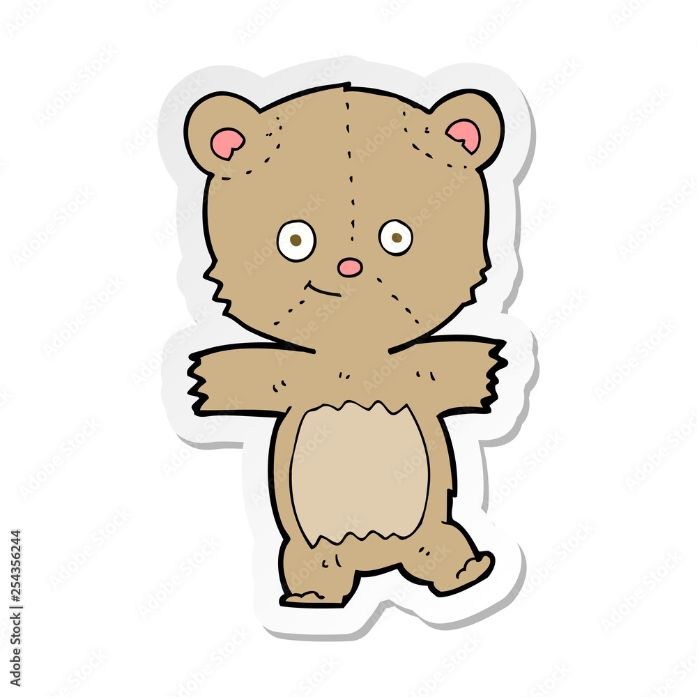 sticker of a cartoon funny teddy bear sticker of a cartoon funny teddy bear