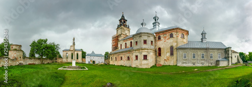 Courtyard of former Dominican monastery 15th century in Pidkamin, Ukraine