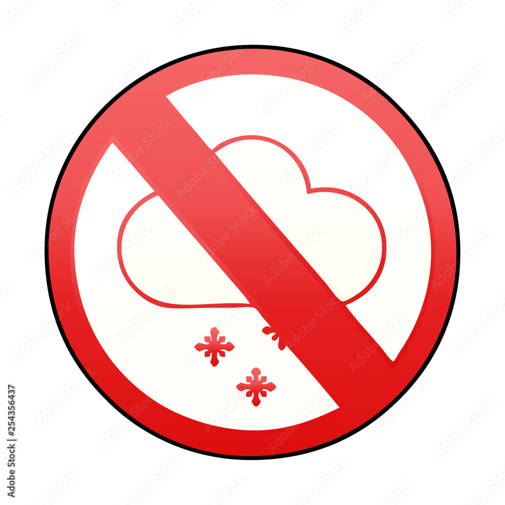gradient shaded cartoon no snow allowed sign gradient shaded cartoon no snow allowed sign