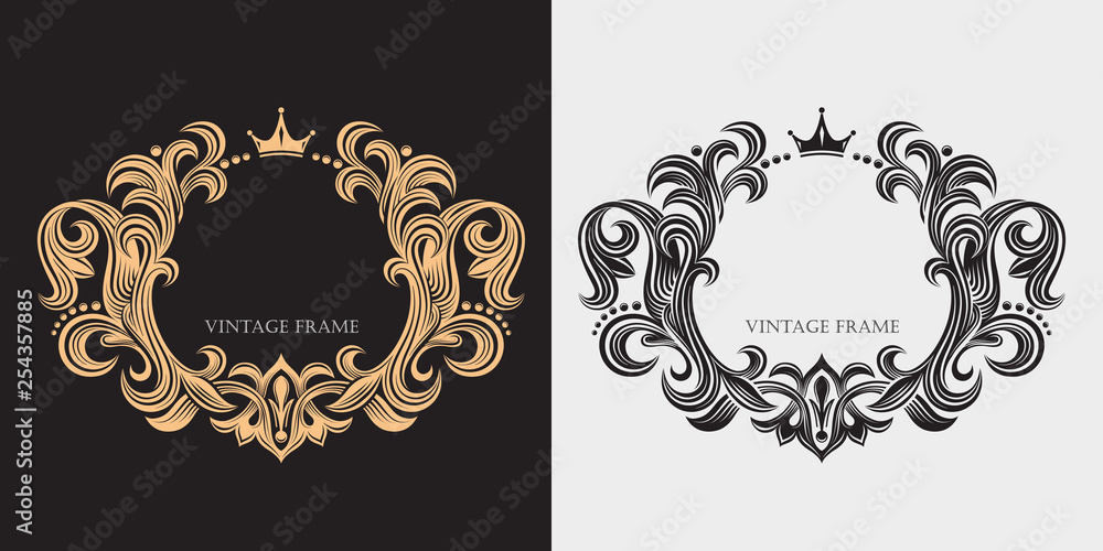 Sharonwork logo border template elegant classical floral calligraphic  sketch Vectors graphic art designs in editable .ai .eps .svg .cdr format  free and easy download unlimit id:6921018