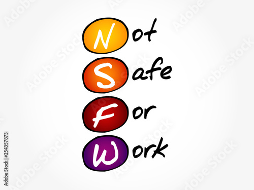 NSFW - Not Safe For Work acronym, business concept background