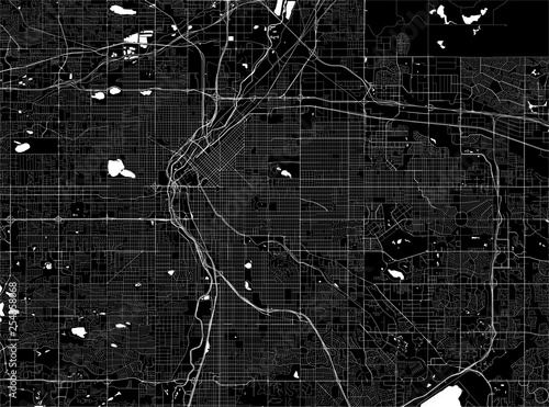 map of the city of Denver, Colorado, USA