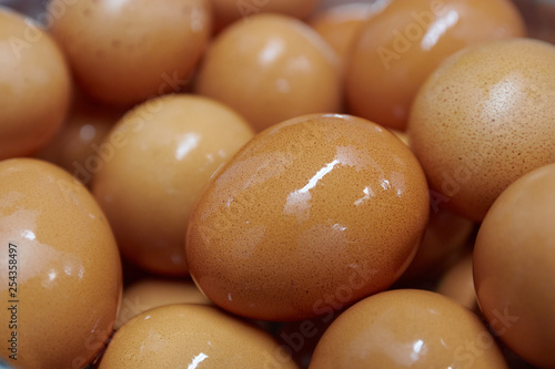 background of yellow chicken eggs. yellow eggs closeup. macro photography. photo