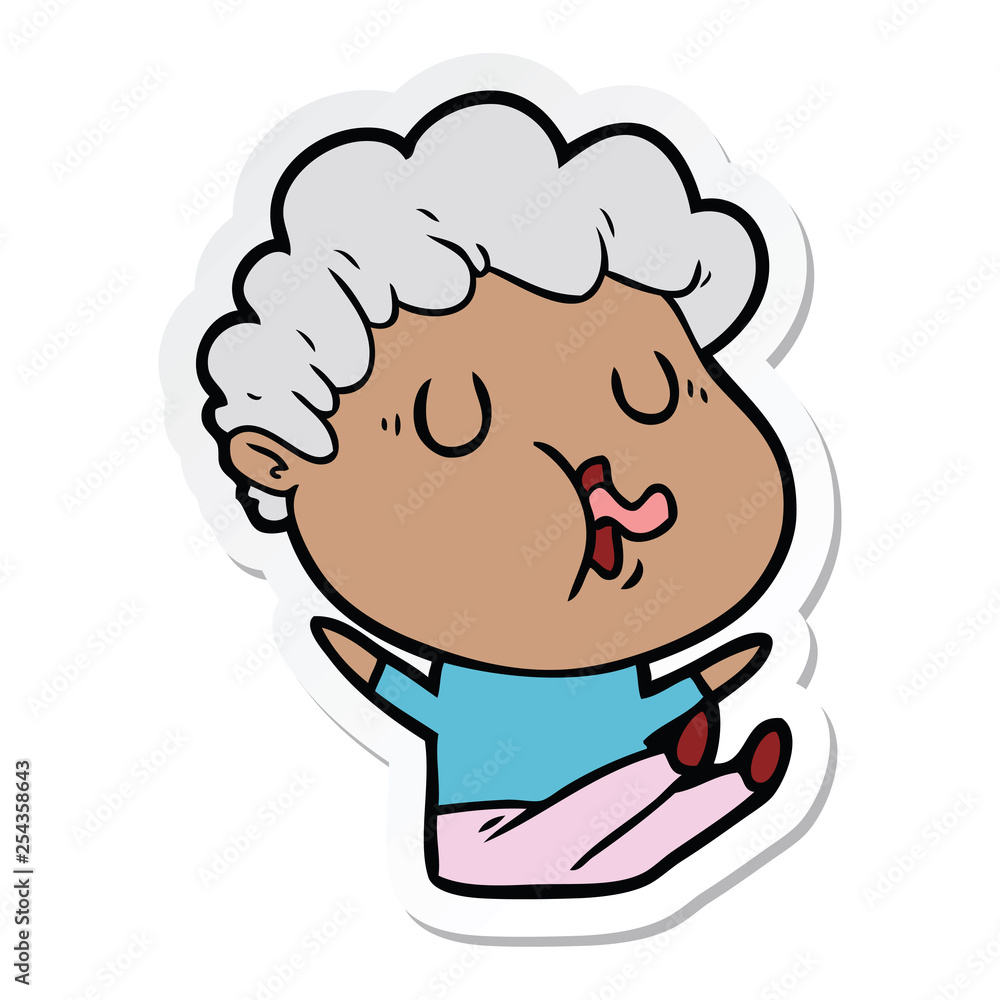 sticker of a cartoon man singing sticker of a cartoon man singing