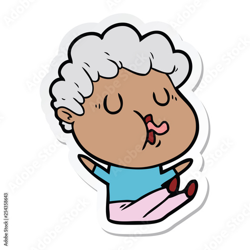 sticker of a cartoon man singing