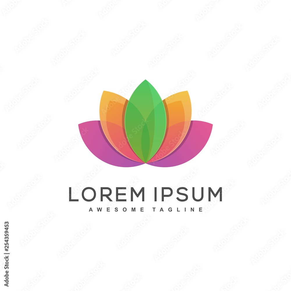 Fototapeta premium Lotus Multicolored illustration Concept illustration vector template