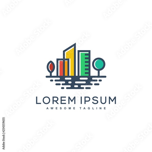 Water City Concept illustration vector template