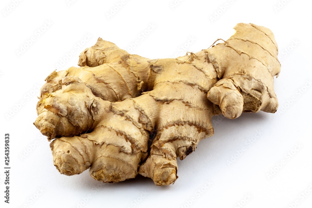 Root ginger isolated on a white studio background