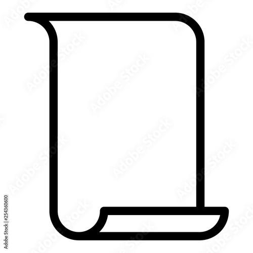 Papyrus paper Parchment paper Manuscript icon black color outline vector illustration flat style image