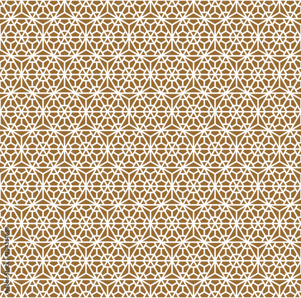 Seamless pattern based on traditional Japanese ornament.Golden color background. Seamless pattern based on traditional Japanese ornament.Golden color background.