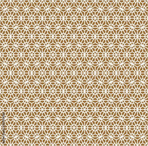Seamless pattern based on traditional Japanese ornament.Golden color background.