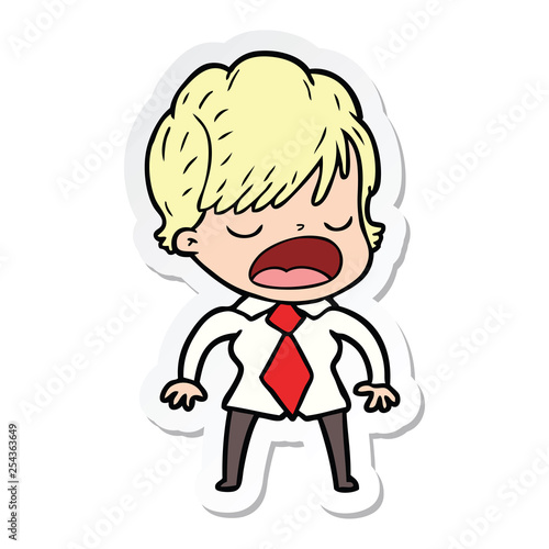 Wallpaper Mural sticker of a cartoon woman talking Torontodigital.ca