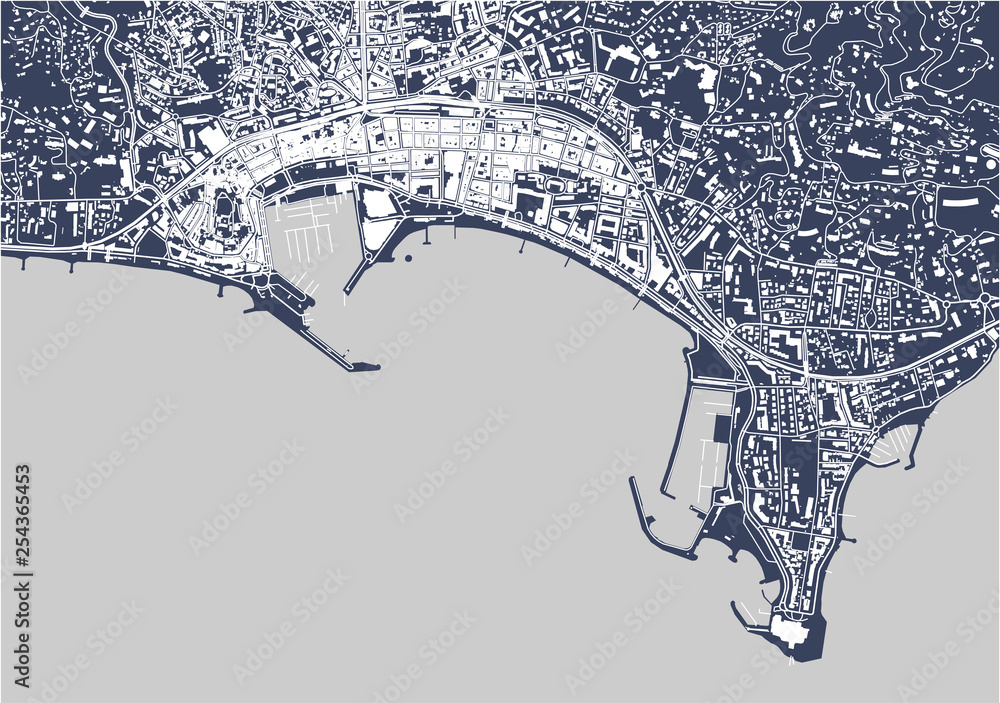 Φωτογραφία map of the city of Cannes, France