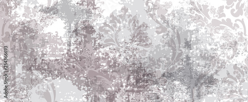 Fototapeta Barokowy tekstura wzór wektor. Ozdoba z motywem kwiatowym. Wiktoriański grawerowany design retro. Dekory w stylu vintage. Luksusowe tkaniny