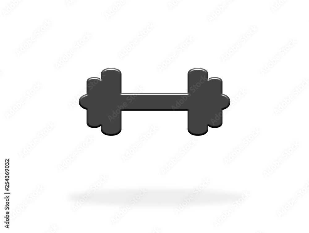 Graue Hantel als Symbol für Training, Workout, Fitnessstudio oder Sport Graue Hantel als Symbol für Training, Workout, Fitnessstudio oder Sport