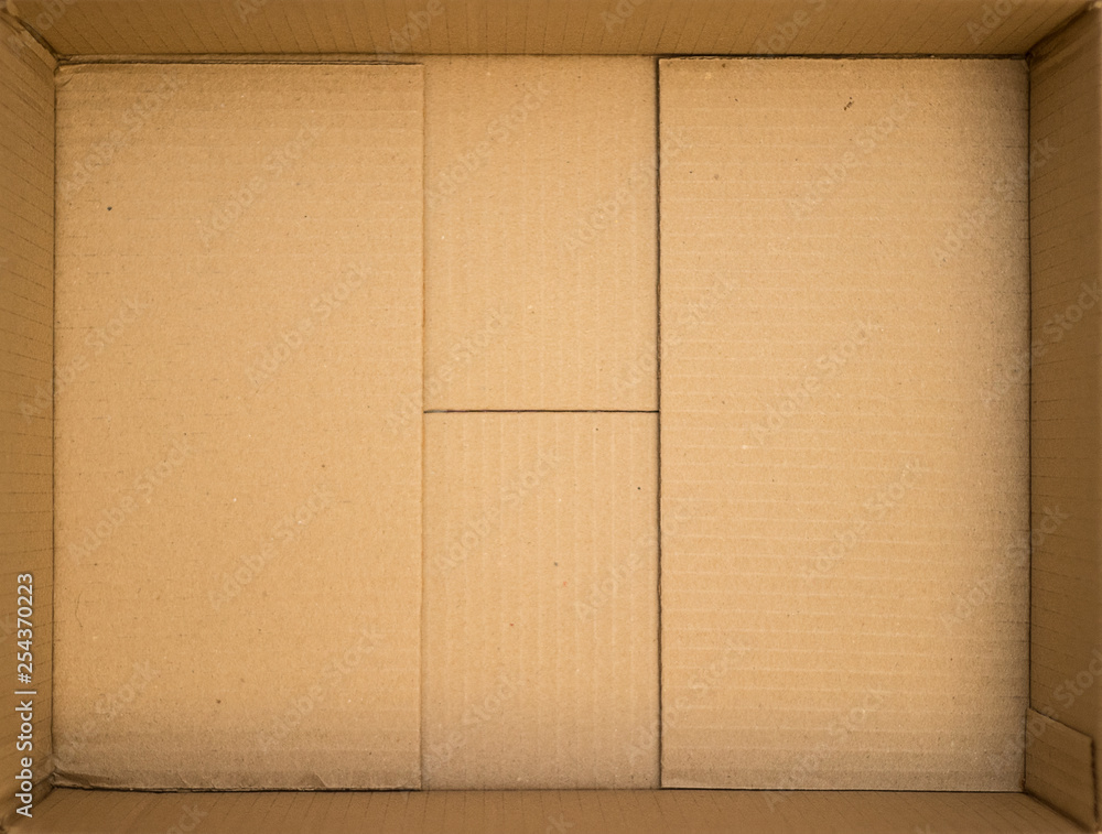 Inside a cardboard box Inside a cardboard box