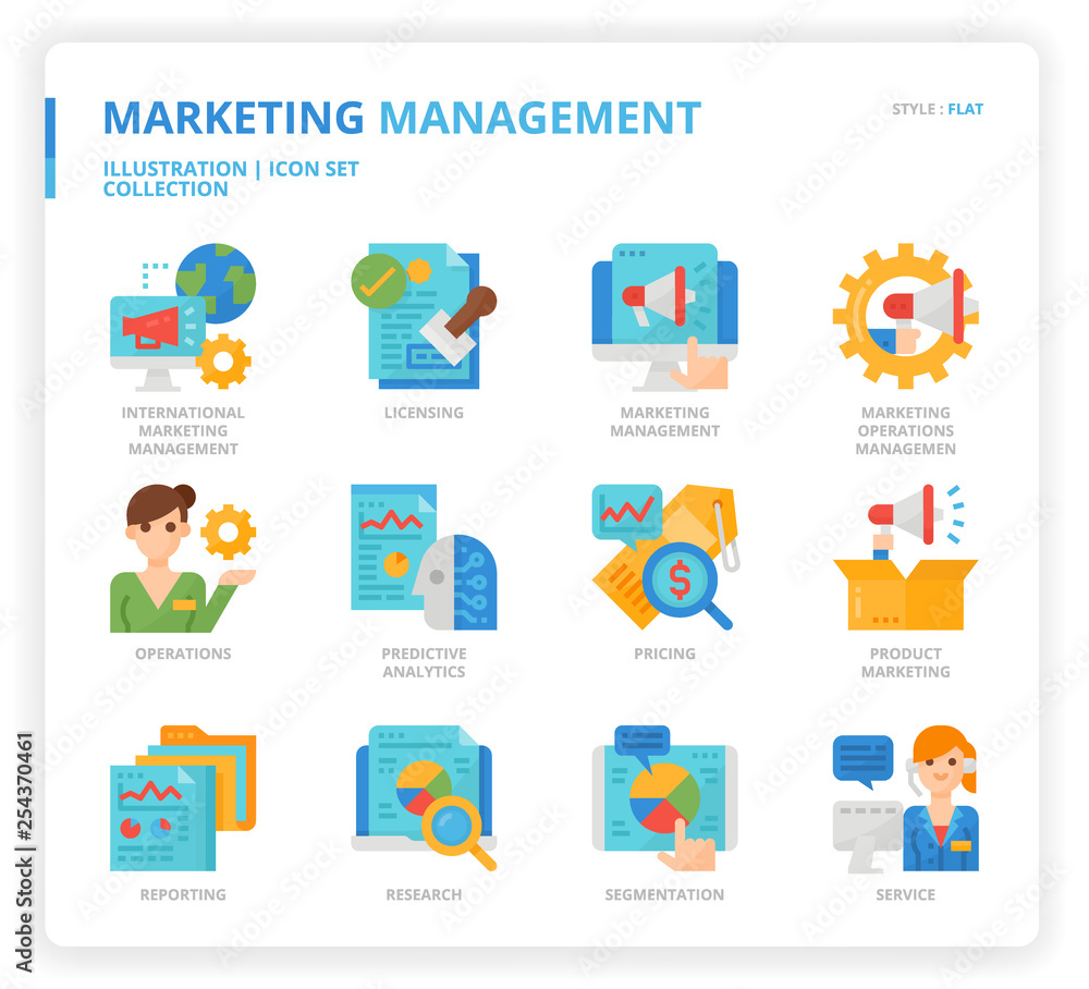 Marketing Management icon set Marketing Management icon set