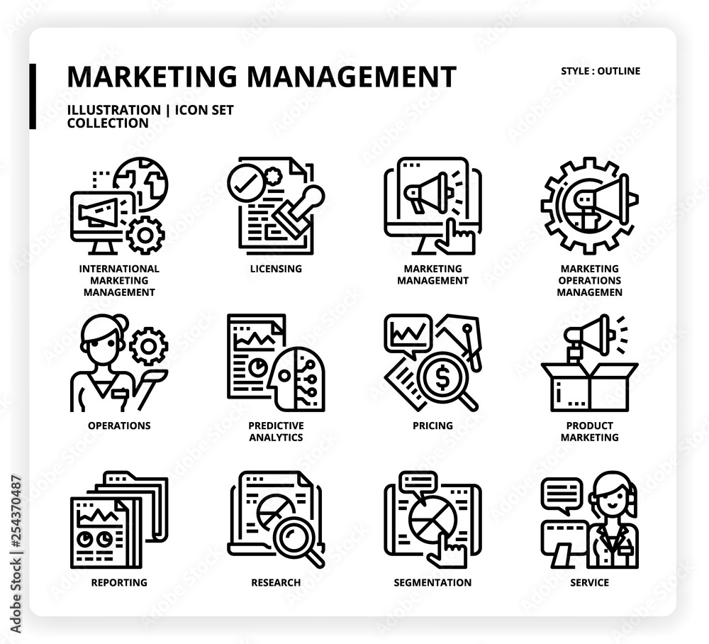 Fototapeta premium Marketing Management icon set