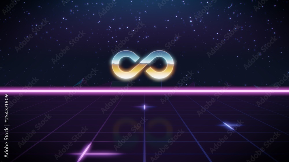 synthwave retro design icon of infinity synthwave retro design icon of infinity