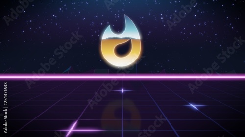 Vászonkép synthwave retro design icon of interface
