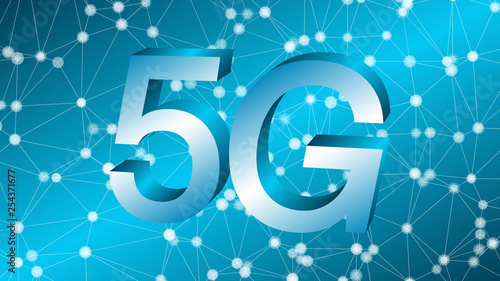 Mobile industry innovation 5G technology 3d vector illustration