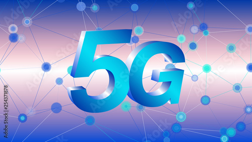 Global technology connection 5G network 3d symbol idea