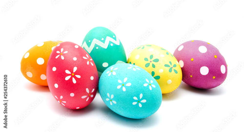 Perfect colorful handmade easter eggs isolated Perfect colorful handmade easter eggs isolated